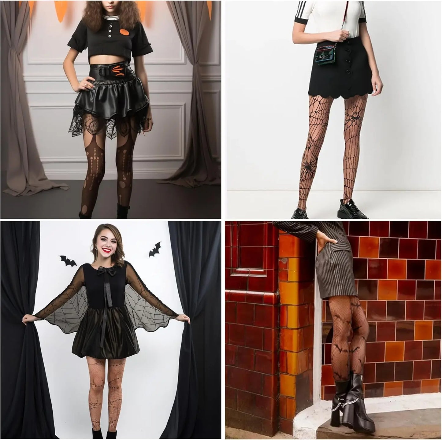 MANZI 3 Pairs Halloween Fishnet Tights My Store