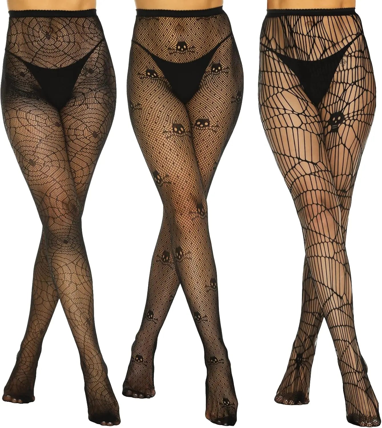 MANZI 3 Pairs Halloween Fishnet Tights My Store