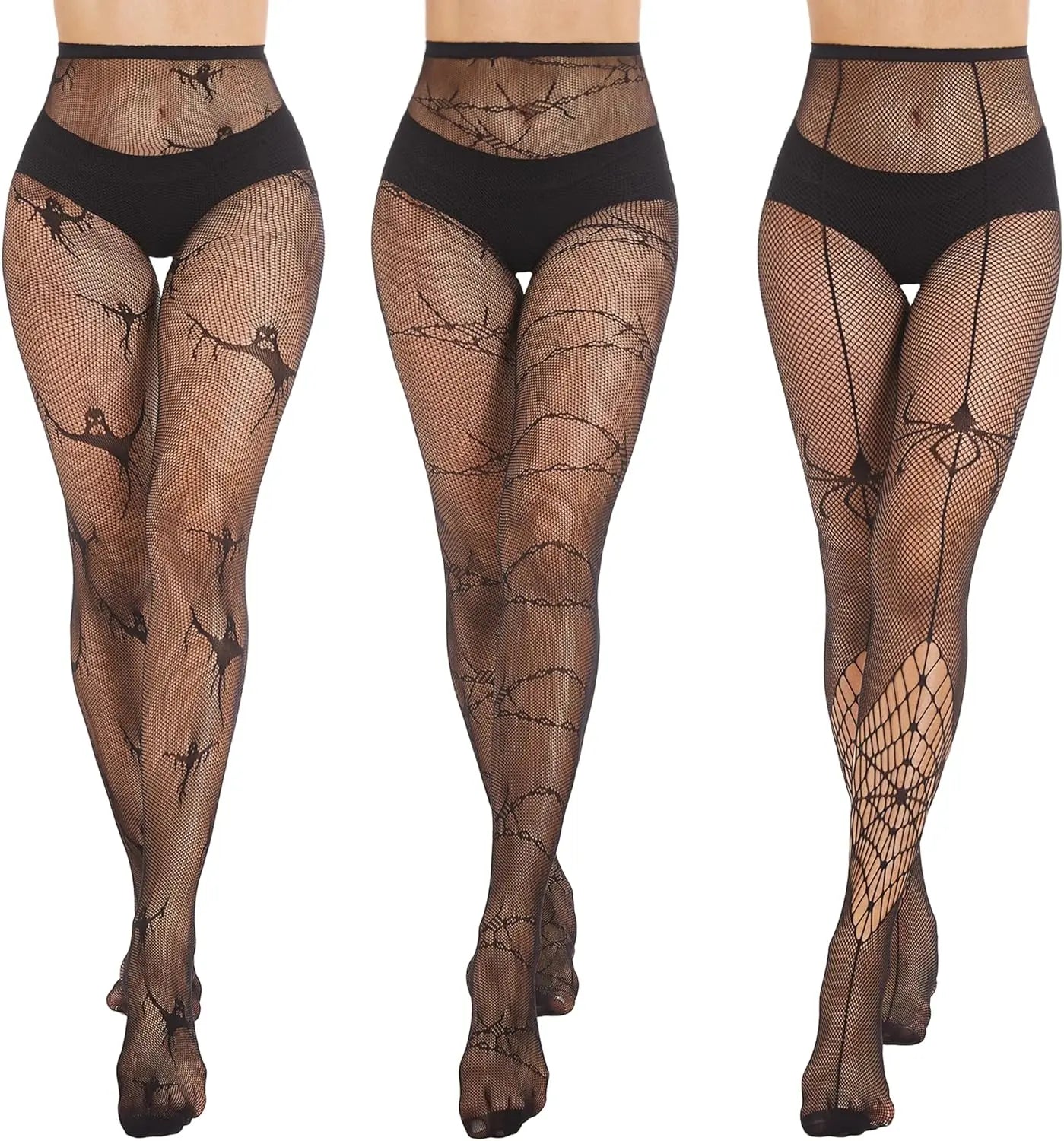 MANZI 3 Pairs Halloween Fishnet Tights My Store