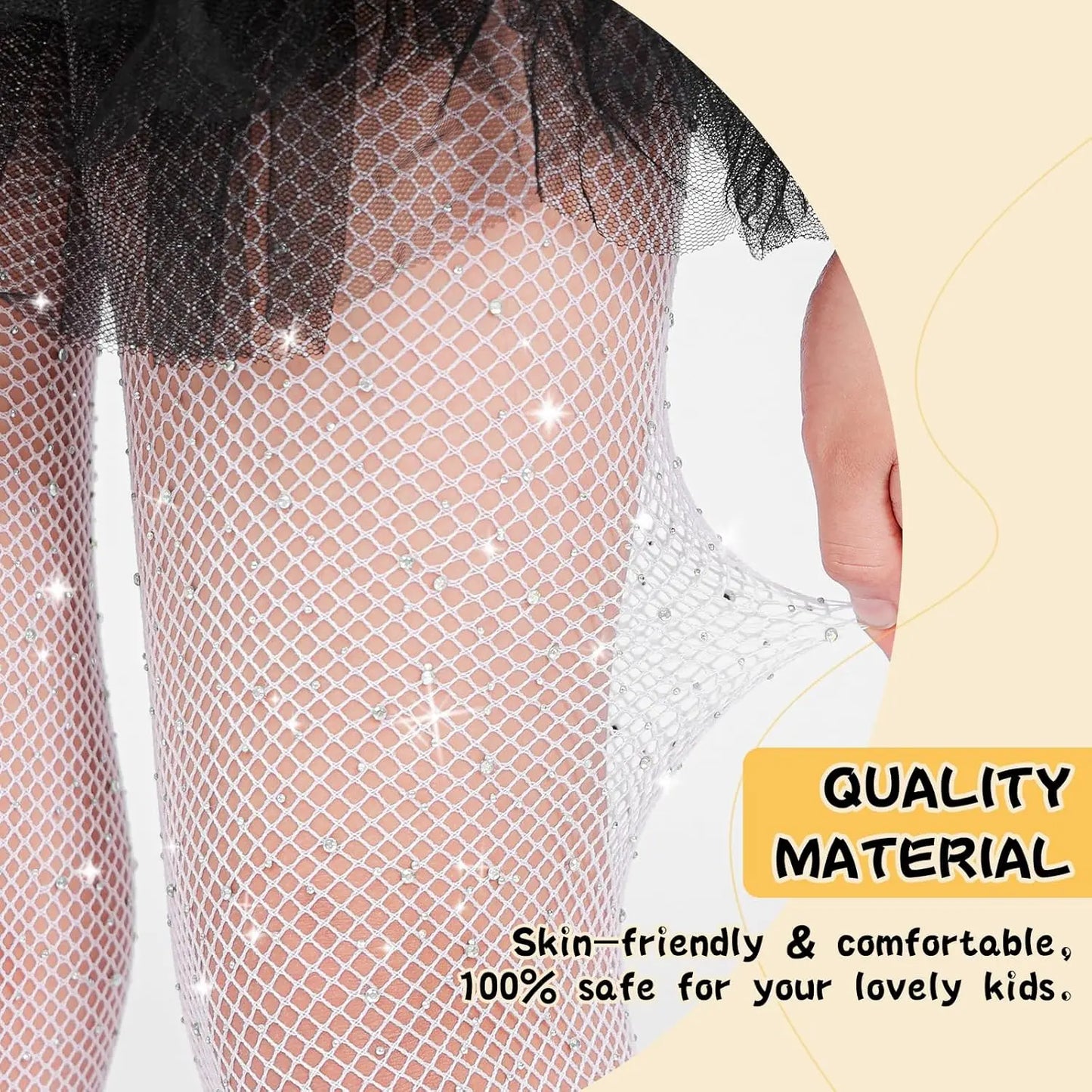 MANZI 2 Pairs Girls Fishnet Stockings Sparkle My Store