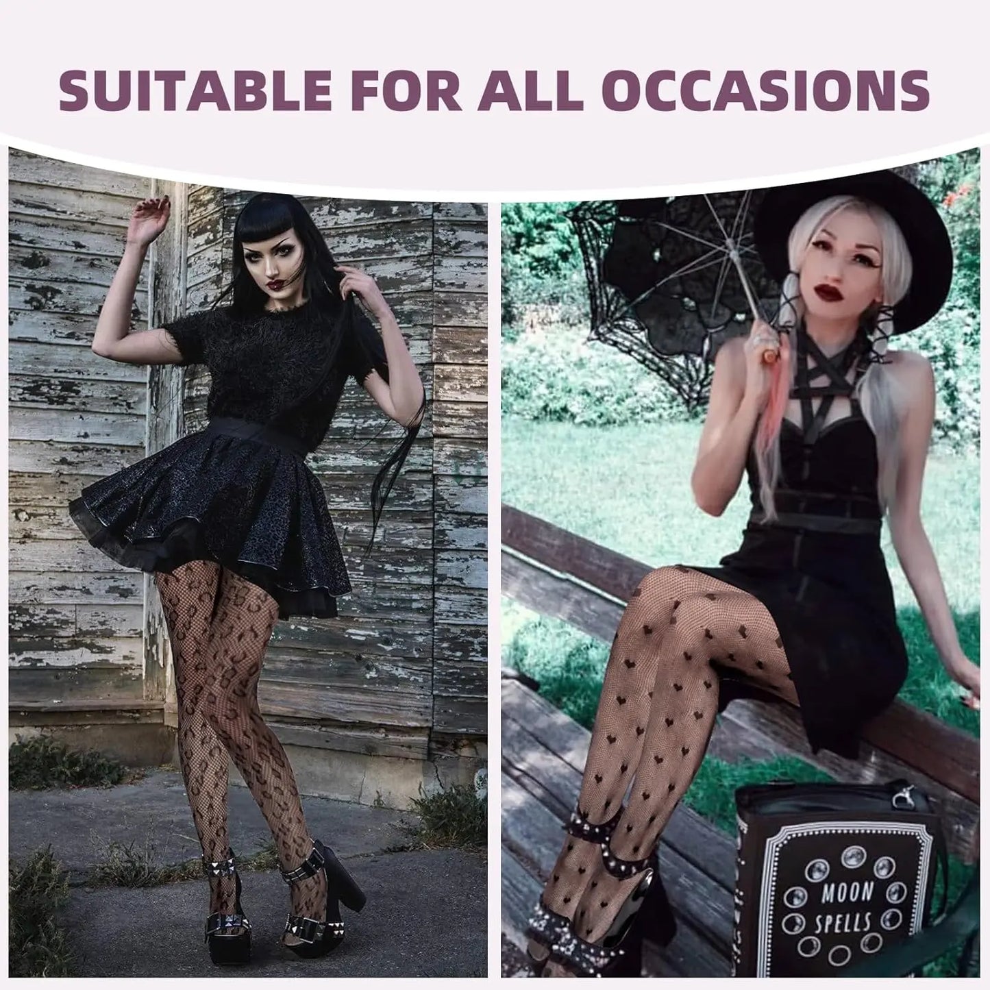 MANZI Fishnet Tights for Women Lace Patterned Black My Store