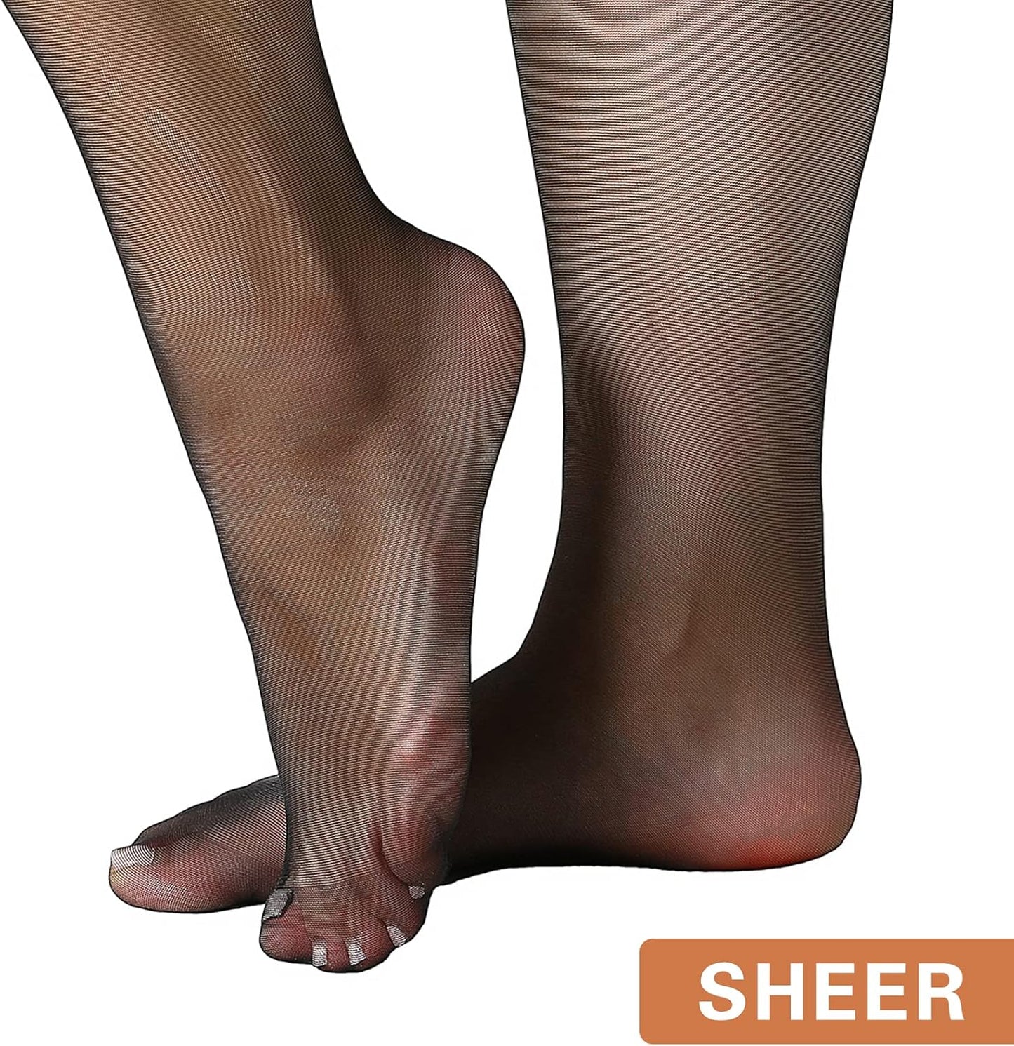 MANZI Women's 2 Pairs Plus Size Control Top Tights Ultra-Soft Panty Hose