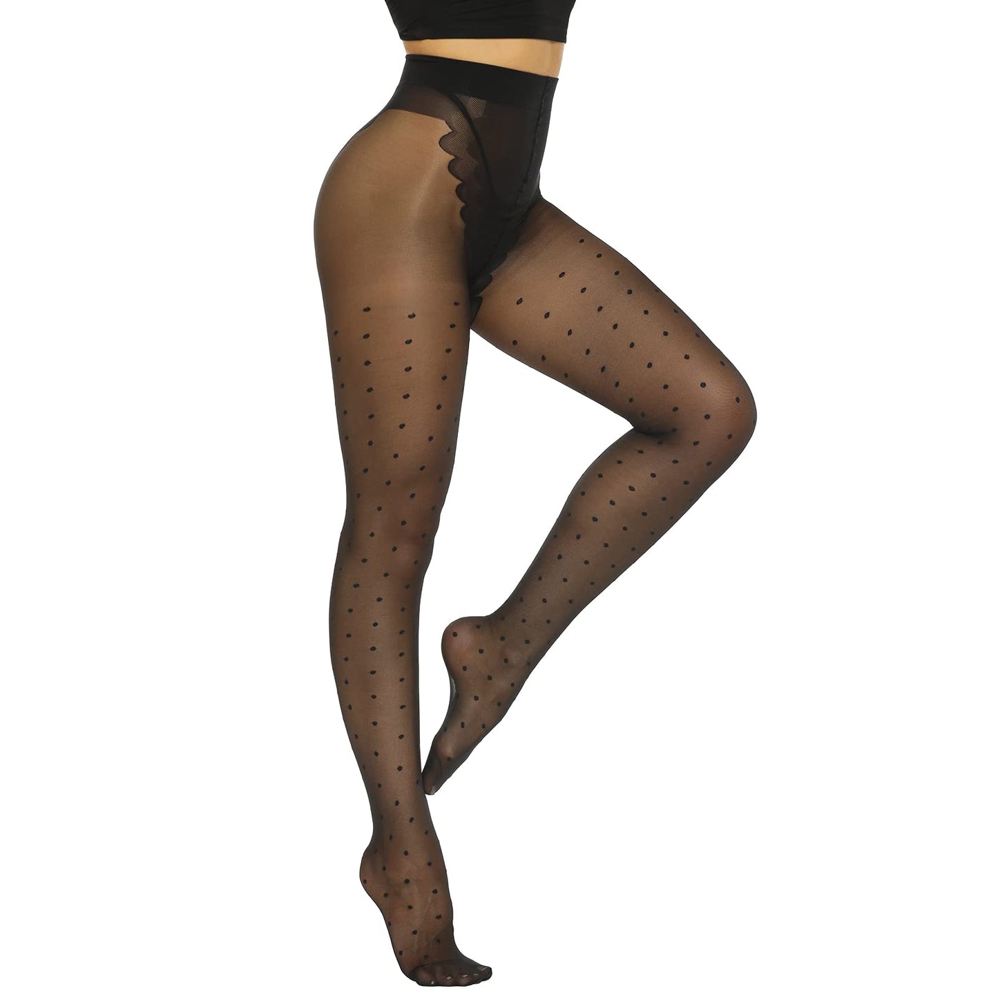 MANZI Tights for Women Patterned Sheer Ultra Thin High Waist Pantyhose Manzi