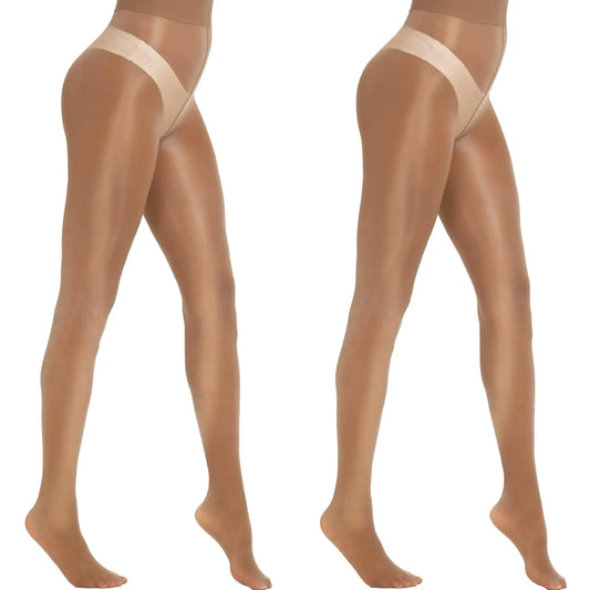 MANZI Women's Sheer Pantyhose Shiny High Waist Tights