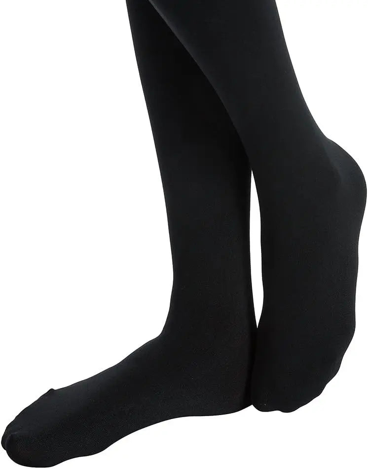 MANZI Women's 2 Pairs Super Opaque with Fleece Soft Black Tights 400 Denier My Store