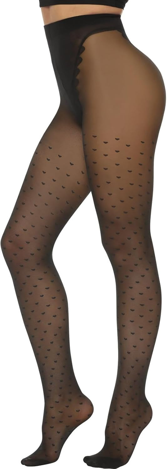 MANZI Patterned Tights Sheer Pantyhose for Women 20 Denier Stockings