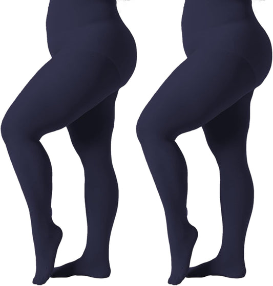 MANZI Plus Size Tights for Women 70D Queen Size Tights(Pack of 2)
