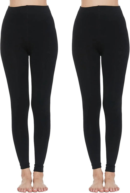 MANZI 2 Pairs 400D Women's Black Thermal Warm Winter Fleece Tights My Store