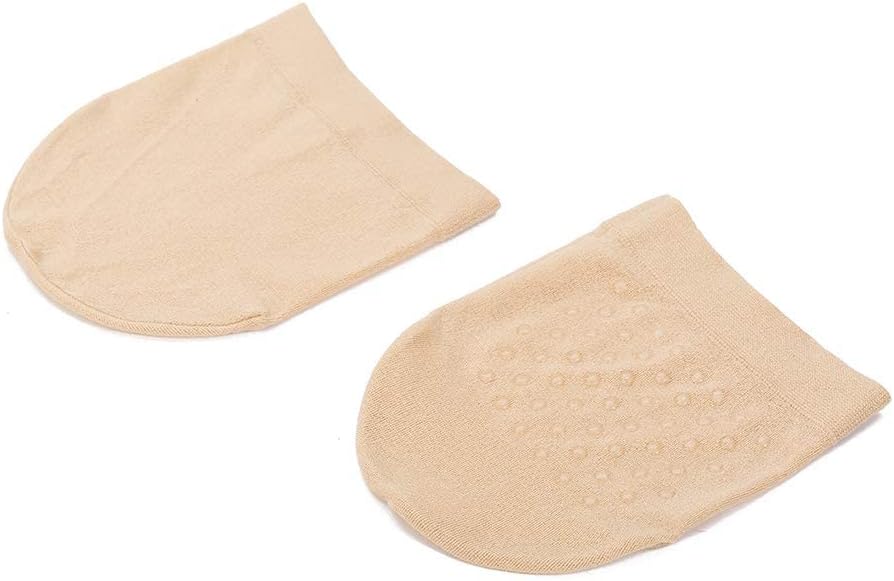 MANZI Women's 6 Pairs Non-Skid Toe Topper No Show Liner Socks