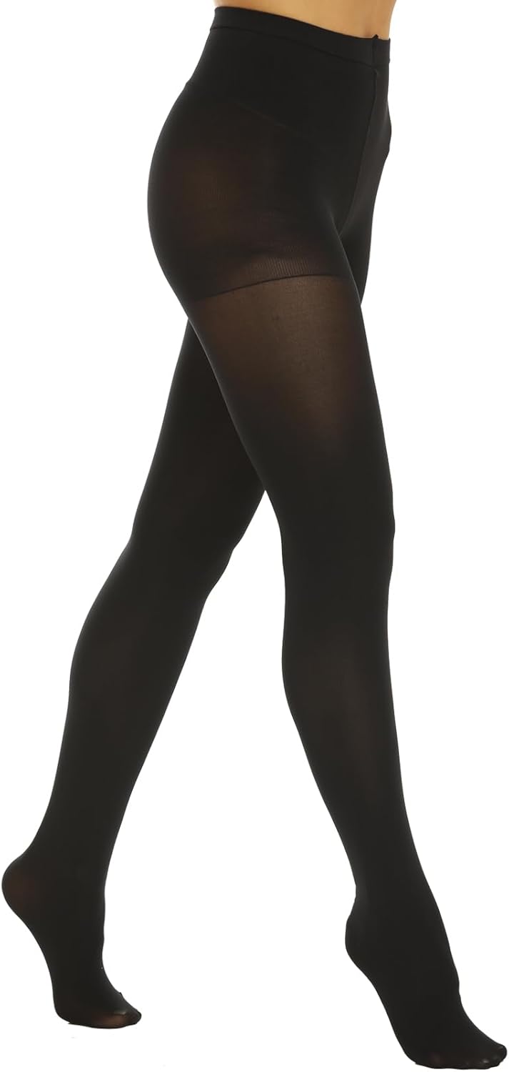MANZI Women's 2-6 Pairs Opaque Control Top Tights Comfort Stretch 70 Denier Pantyhose