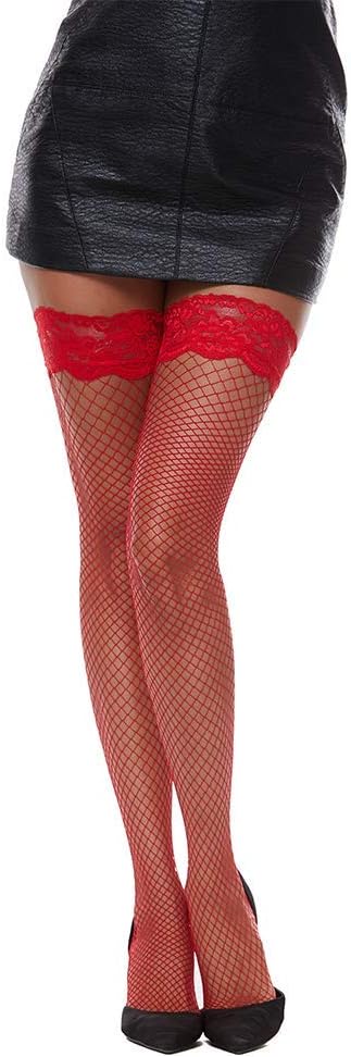 MANZI Women's Fishnet Thigh High Stockings  1 Pairs