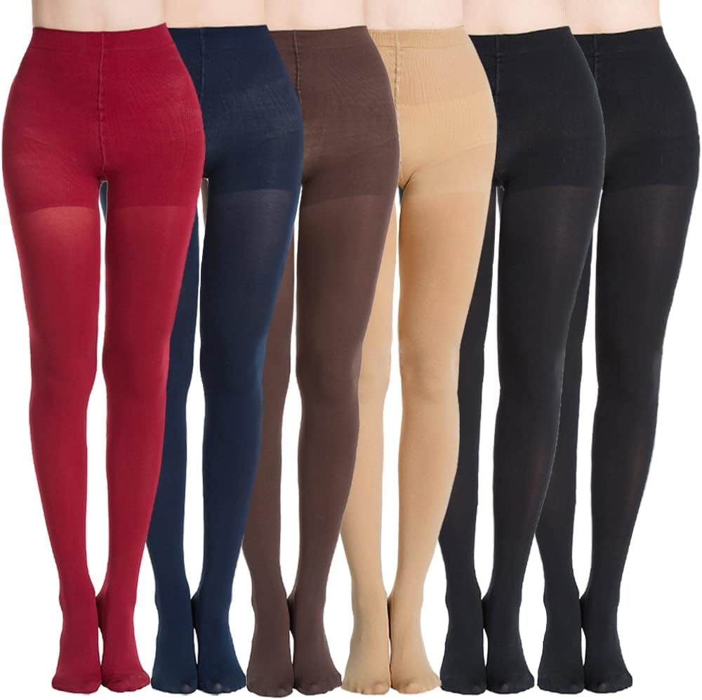 MANZI Women's 2-6 Pairs Opaque Control Top Tights Comfort Stretch 70 Denier Pantyhose