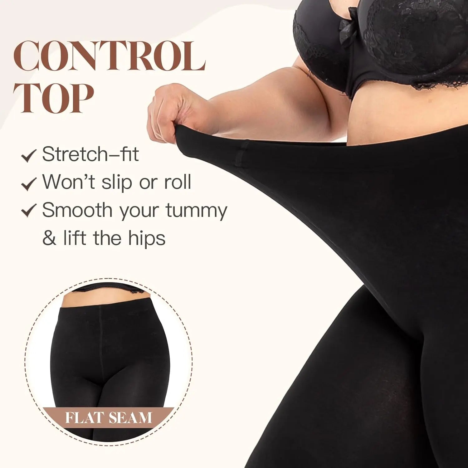 MANZI 2 Pairs Women's Plus Size Fleece Lined Tights My Store