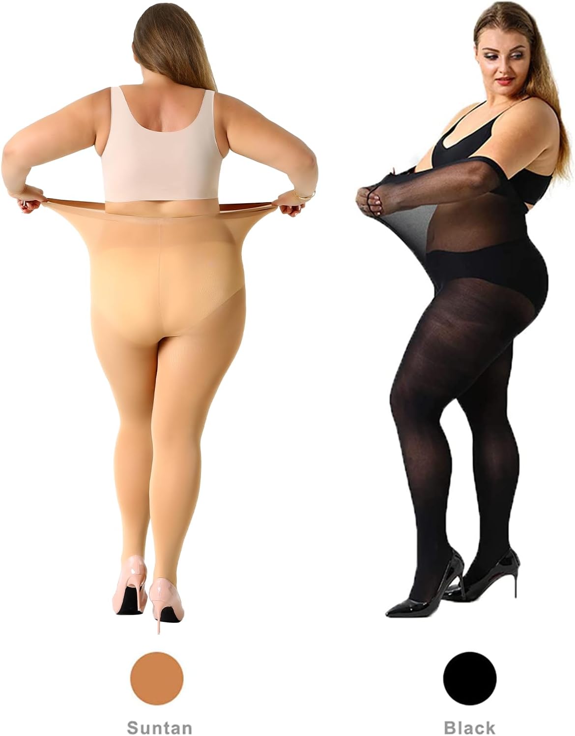 MANZI Plus Size Tights for Women 70D Queen Size Tights(Pack of 2)