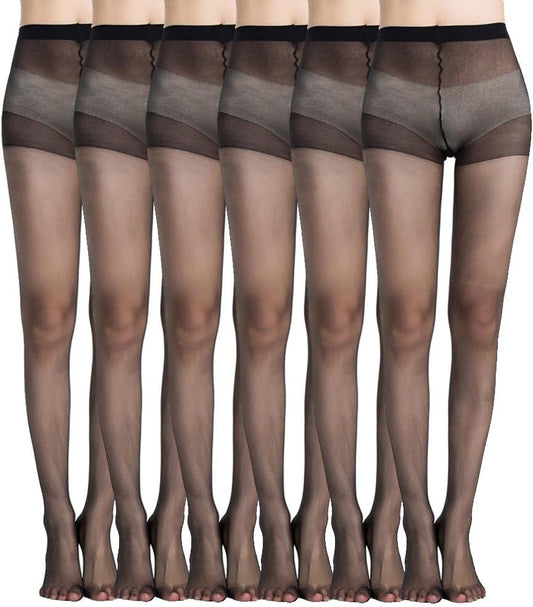 MANZI 6 Pairs Pantyhose for Women 20 Denier