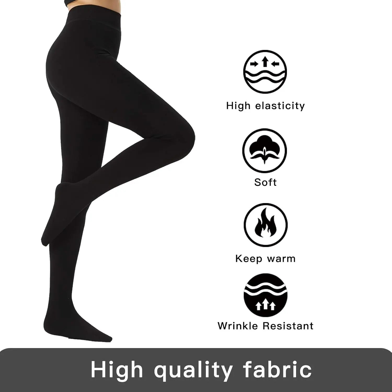 MANZI Fleece Lined Tights Women 800D Winter tights(Pack of 2) My Store