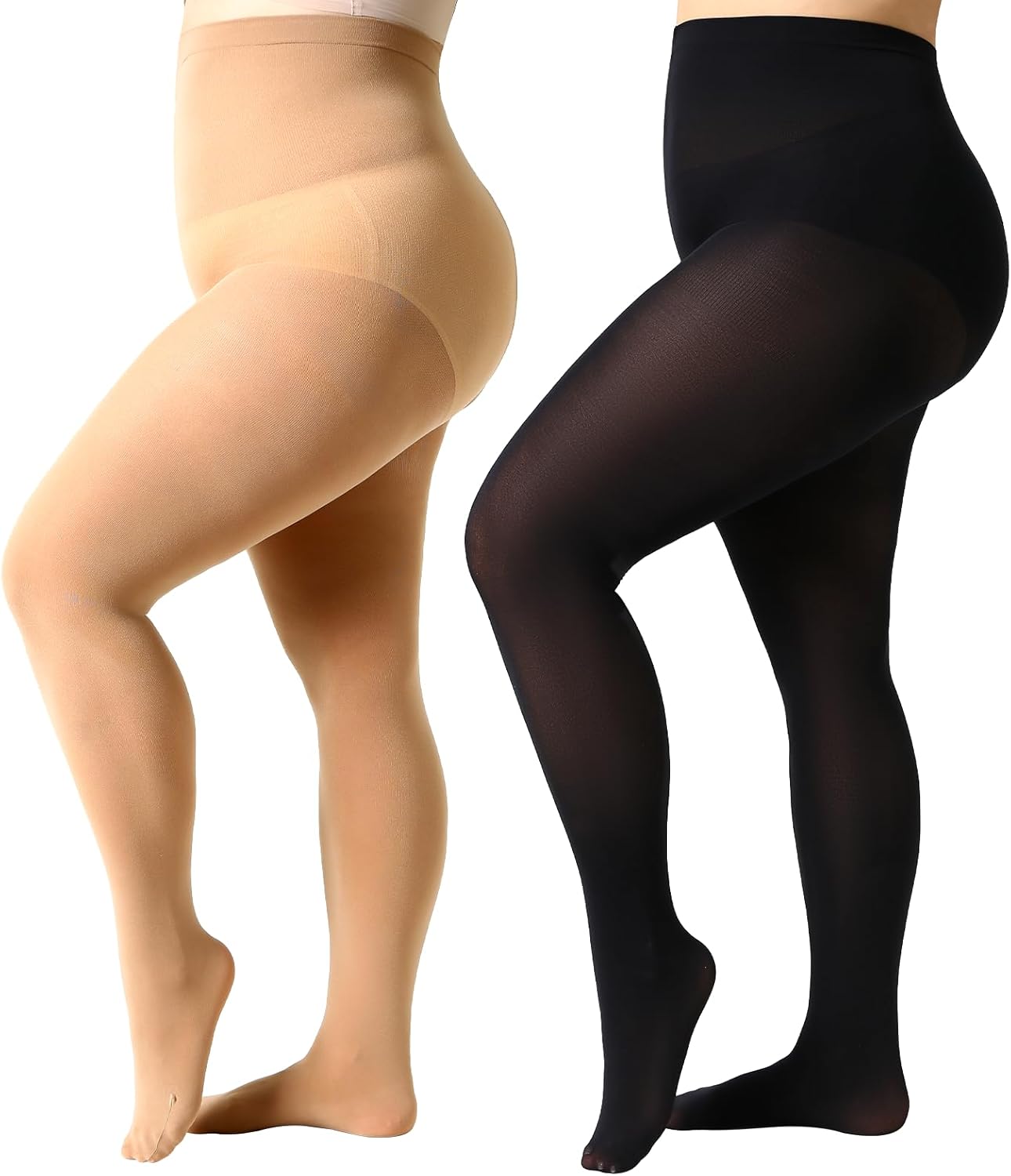 MANZI Plus Size Tights for Women 70D Queen Size Tights(Pack of 2)