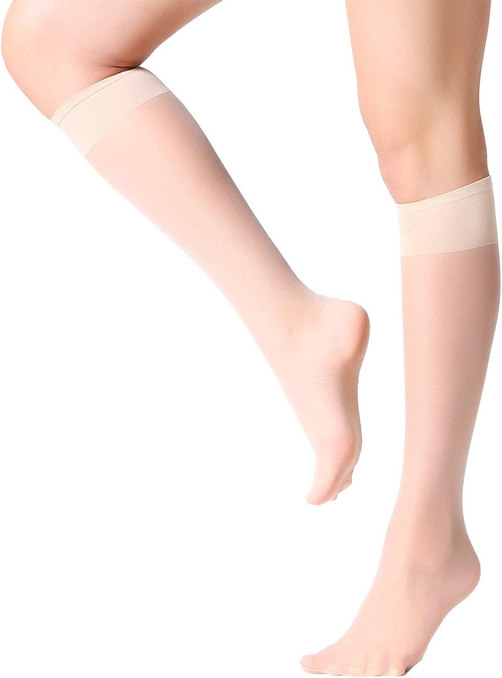 MANZI 12 Pairs Knee High Stockings Sheer Pantyhose for Women