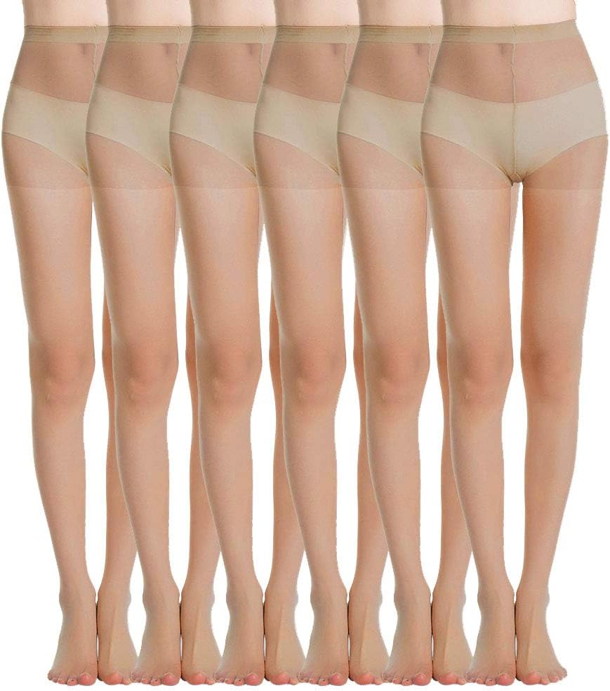 MANZI 6 Pairs Pantyhose for Women 20 Denier