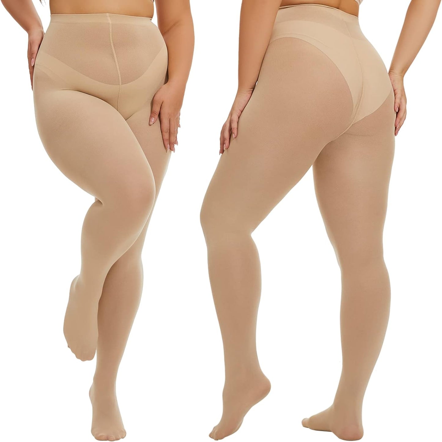 MANZI Plus Size Tights for Women 70D Queen Size Tights(Pack of 2)