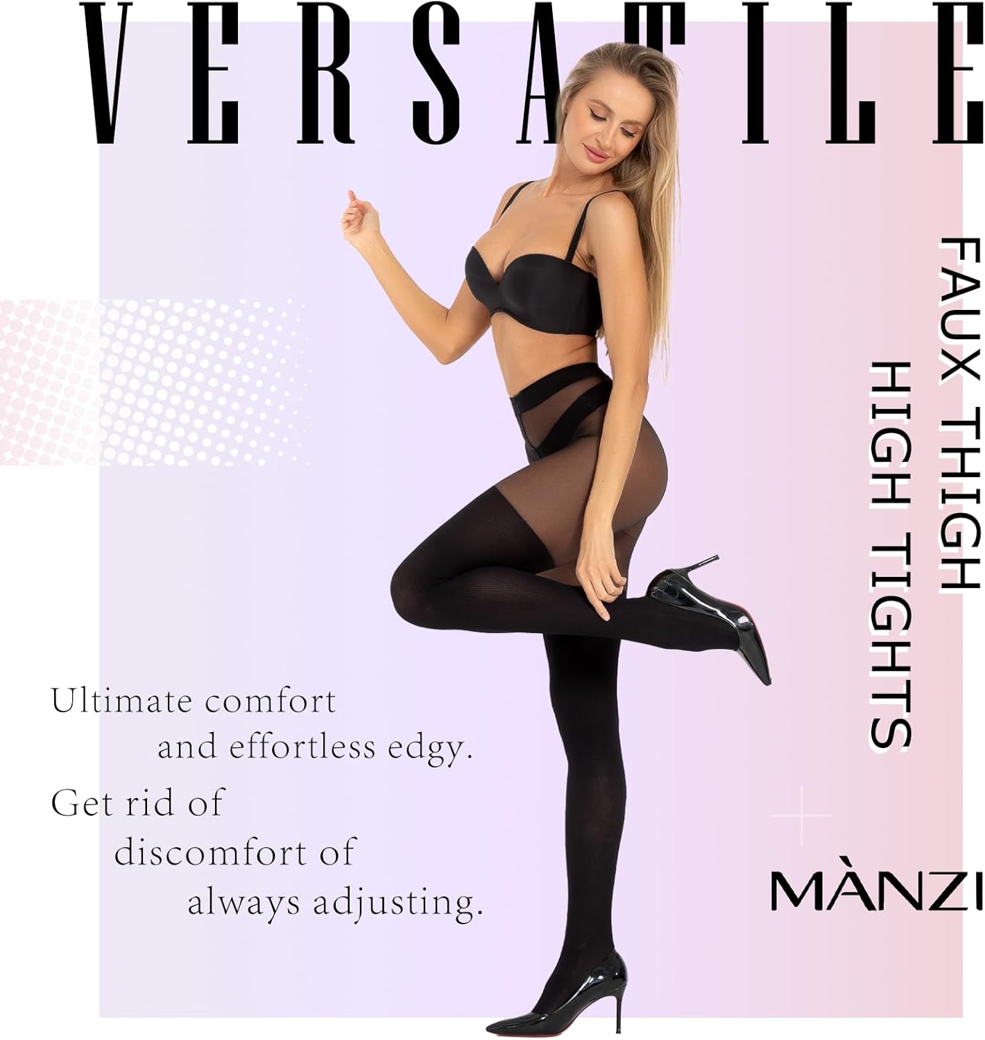 MANZI Goth Faux Thigh High Tights Mock