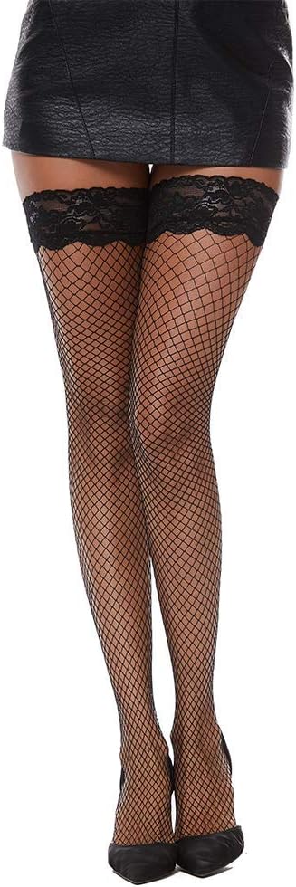 MANZI Women's Fishnet Thigh High Stockings  1 Pairs
