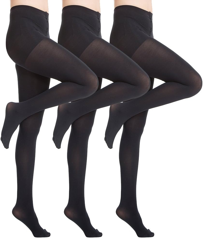 MANZI Women's 2-6 Pairs Opaque Control Top Tights Comfort Stretch 70 Denier Pantyhose