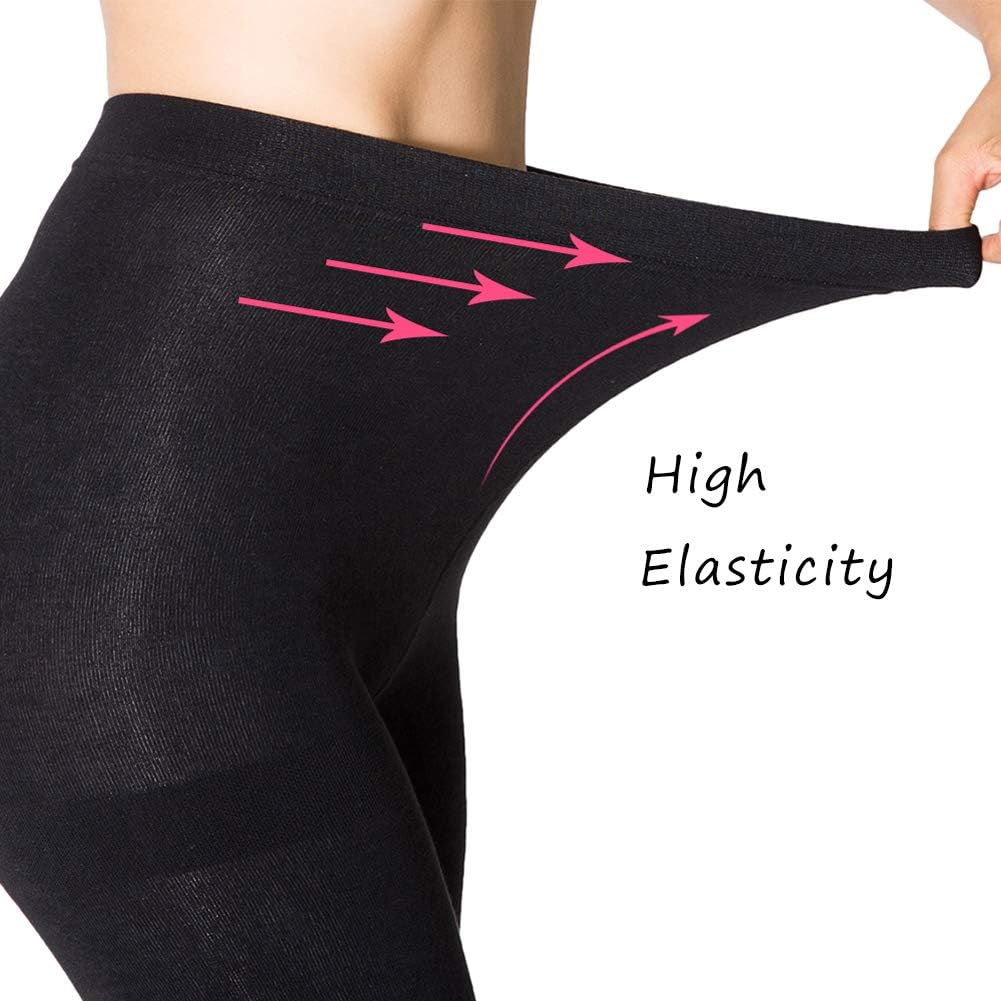 MANZI 2 Pairs 400D Women's Black Thermal Warm Winter Fleece Tights