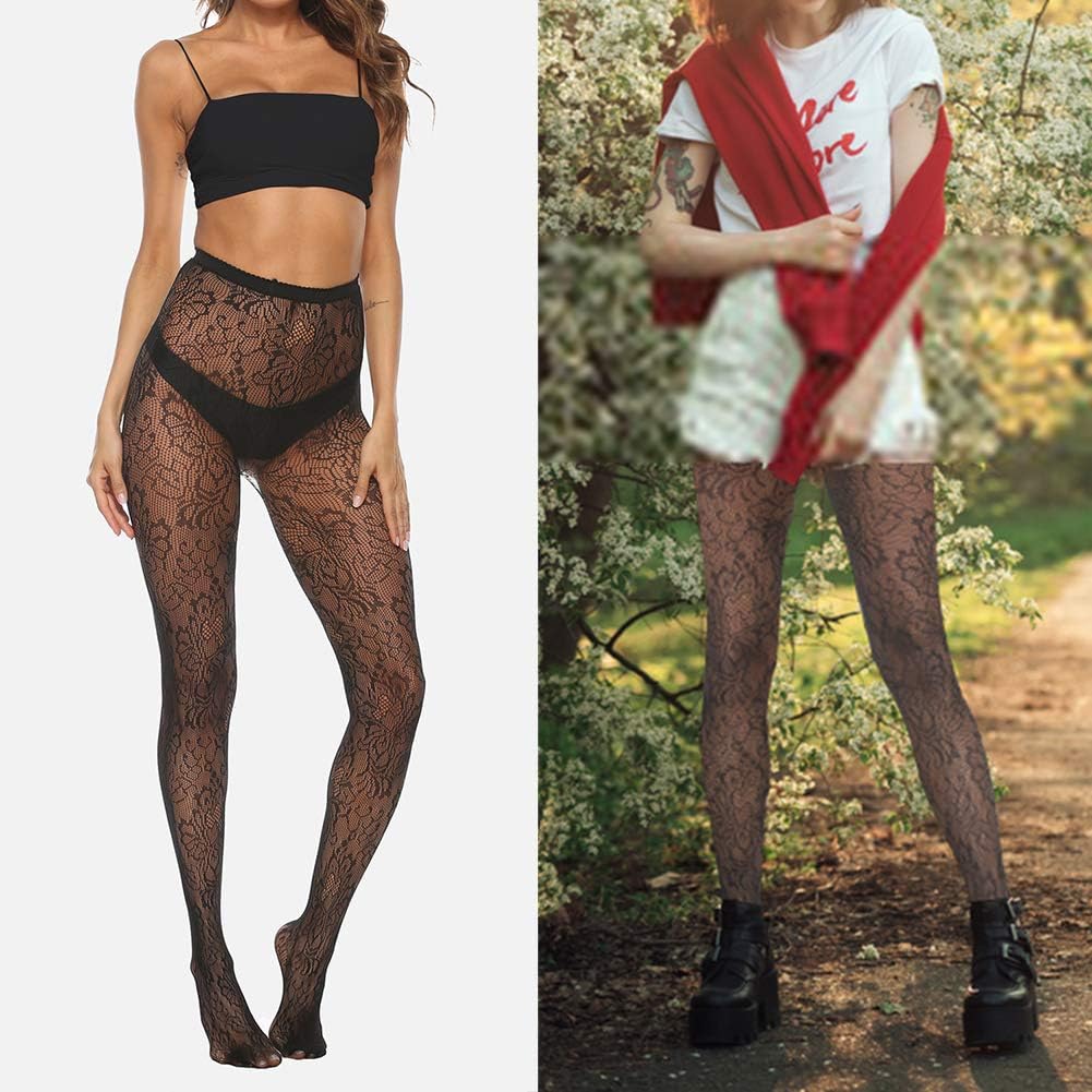 MANZI Womens Fishnet Tights Patterned Stockings Stretch Fishnets Panty Hose