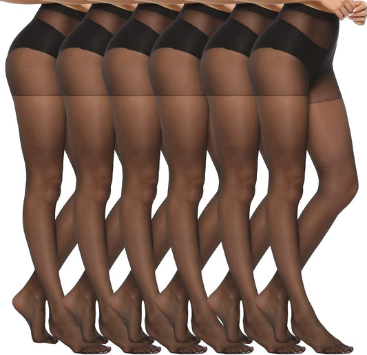 MANZI 6 Pairs 20D Women's Sheer Tights