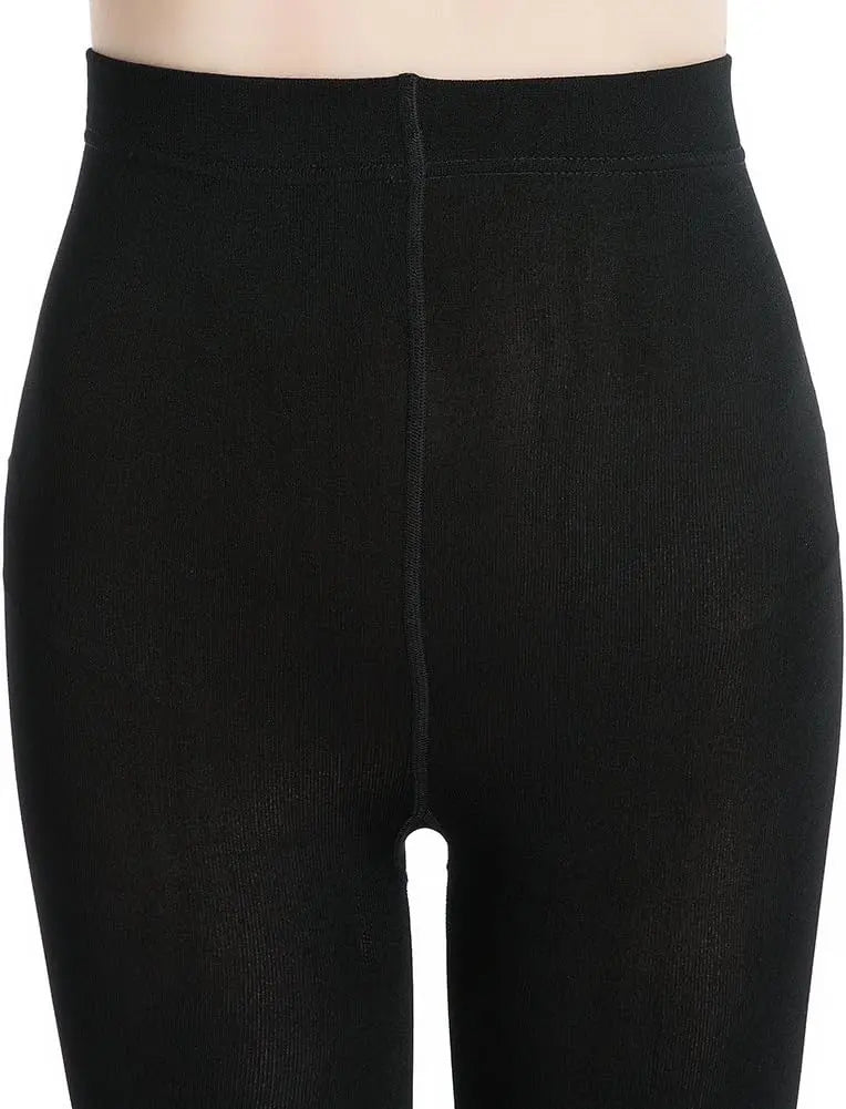 MANZI Women's 2 Pairs Super Opaque with Fleece Soft Black Tights 400 Denier My Store