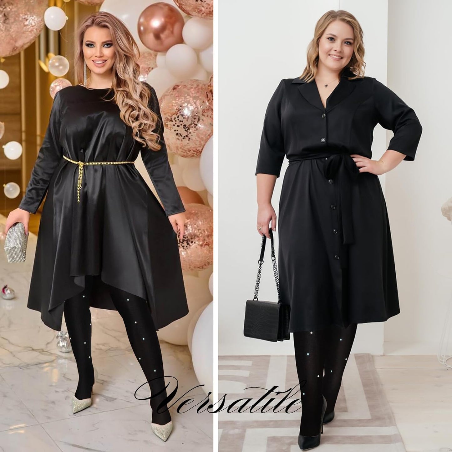 MANZI Sparkle Rhinestone Plus Size Tights