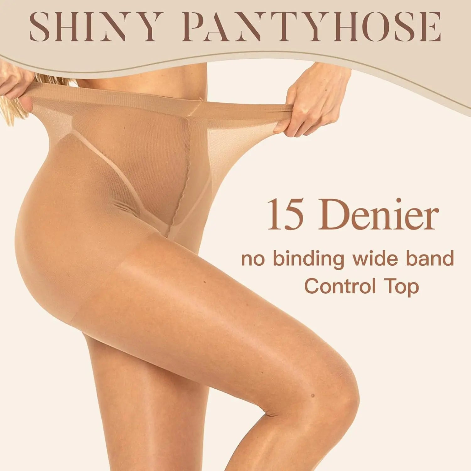 MANZI 3 Pairs Shiny Pantyhose for Women 15D My Store