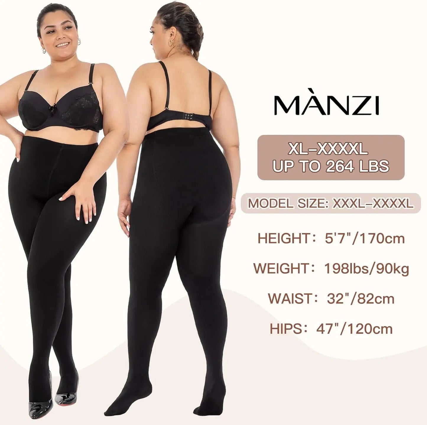 MANZI 2 Pairs Women's Plus Size Fleece Lined Tights My Store