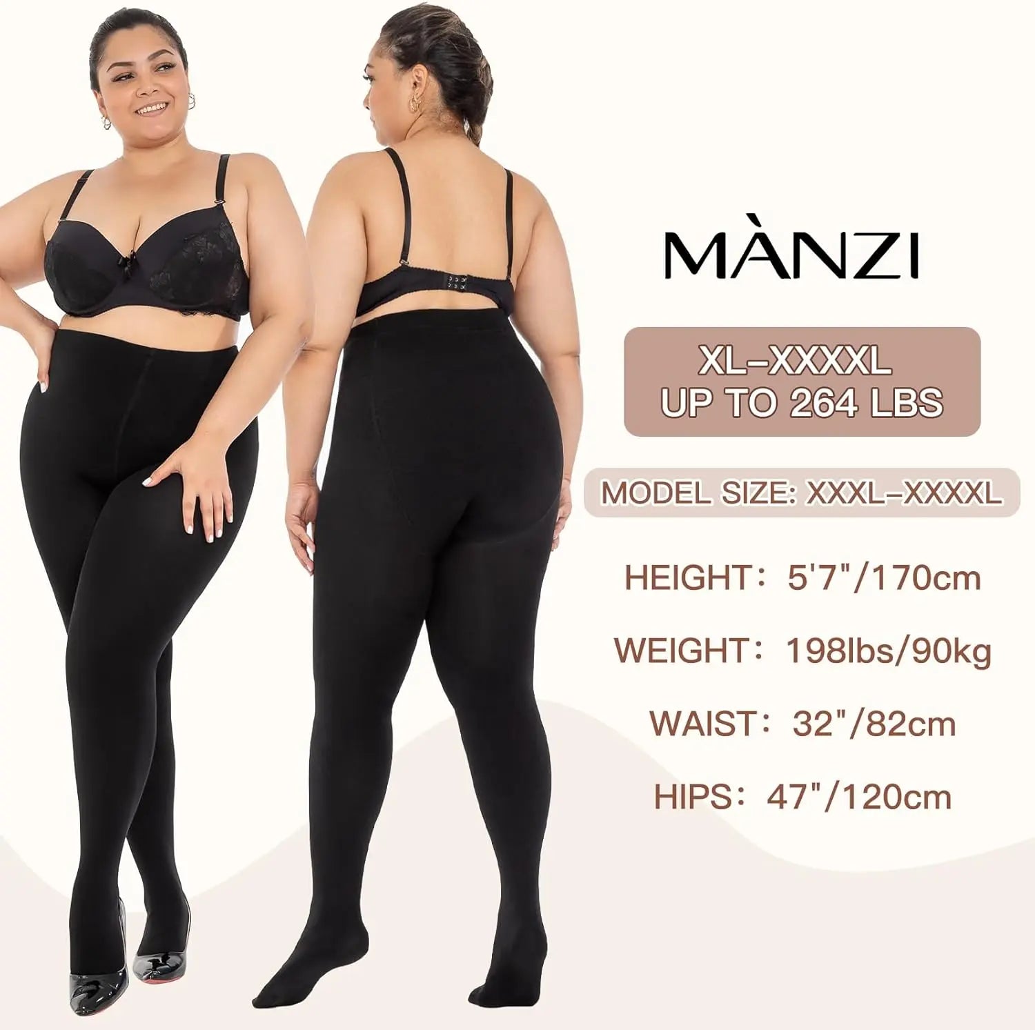 MANZI 2 Pairs Women's Plus Size Fleece Lined Tights My Store