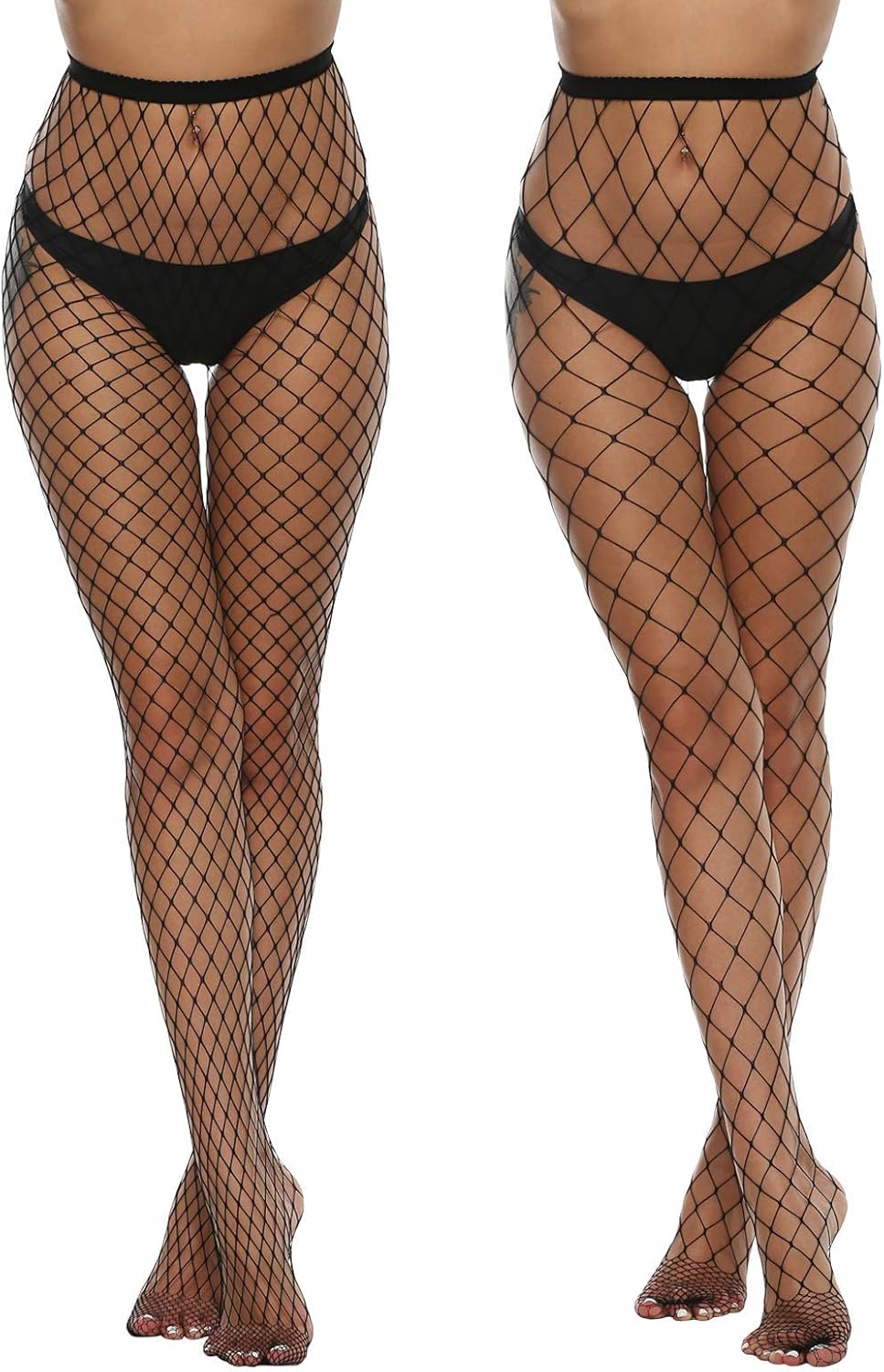 MANZI Women High Waist Fishnet Stockings Tights
