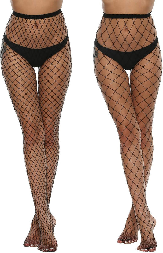 MANZI Women High Waist Fishnet Stockings Tights