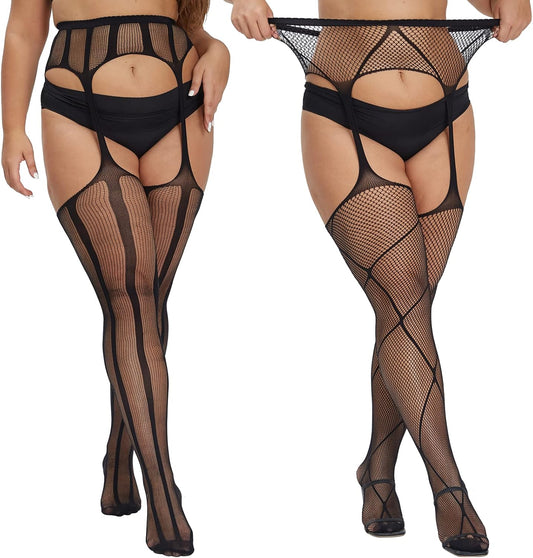 MANZI Plus Size Stockings Thigh (Pack of 2)