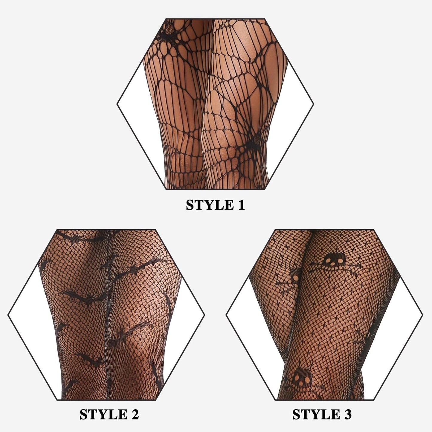 MANZI Fishnet Tights for Women Patterned Fishnets Stockings